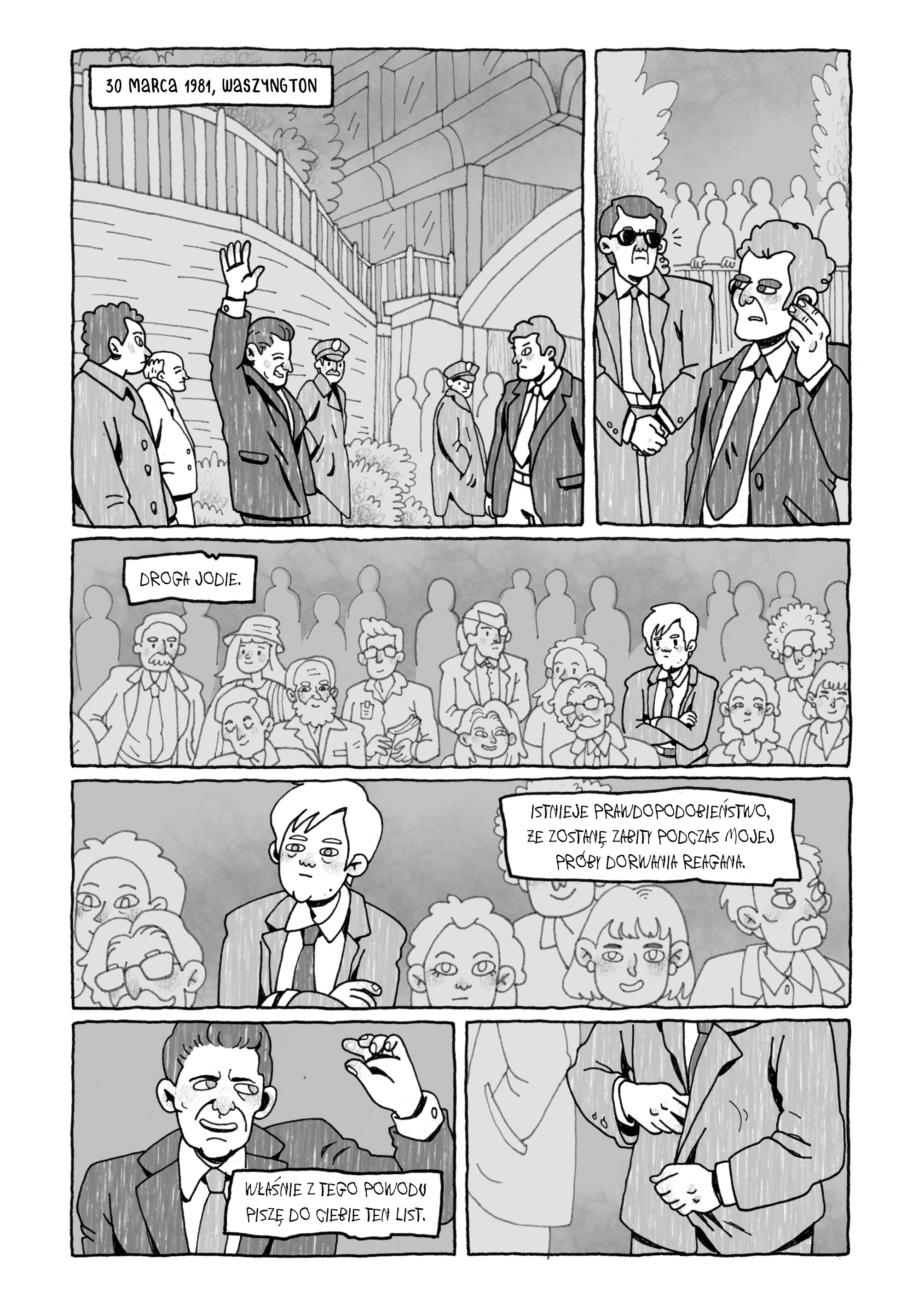 Przykładowa plansza komiksu "Droga Jodie..."